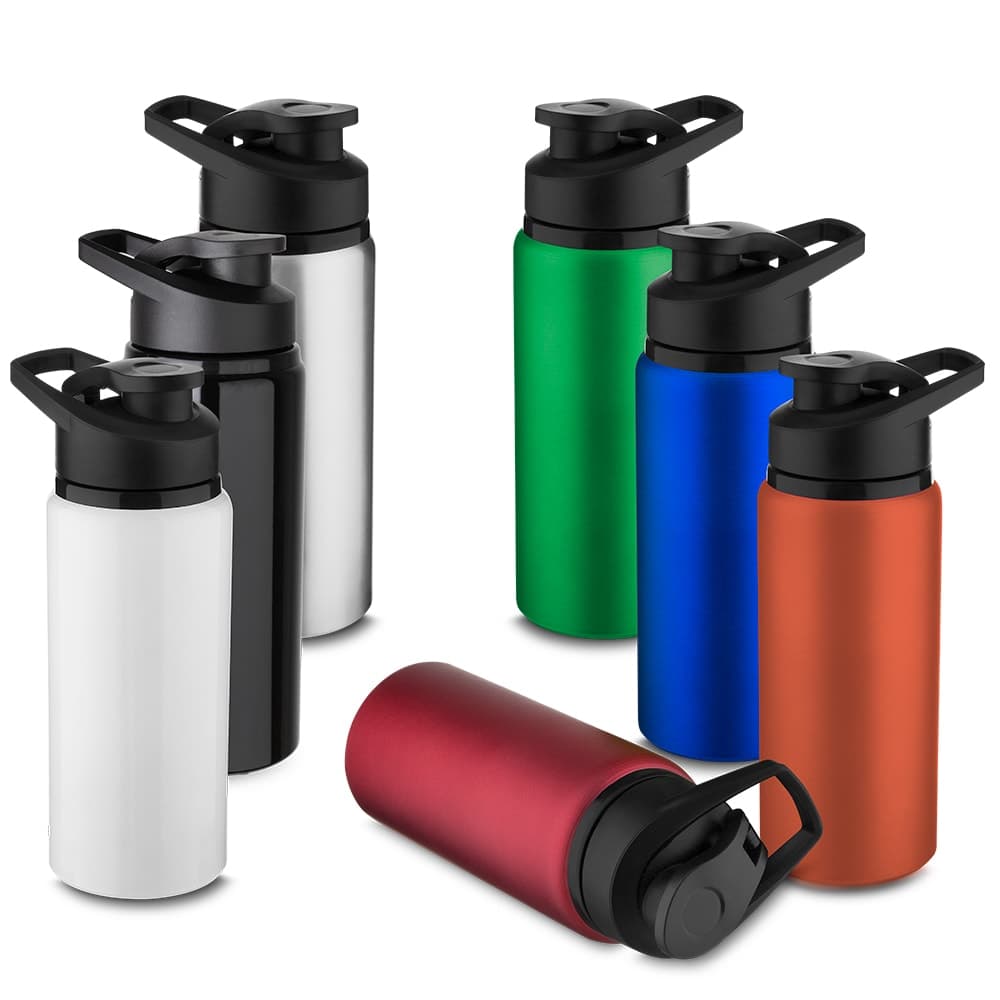 Garrafa de Alumínio 650ml com Tampa Rosqueável e Alça Personalizada