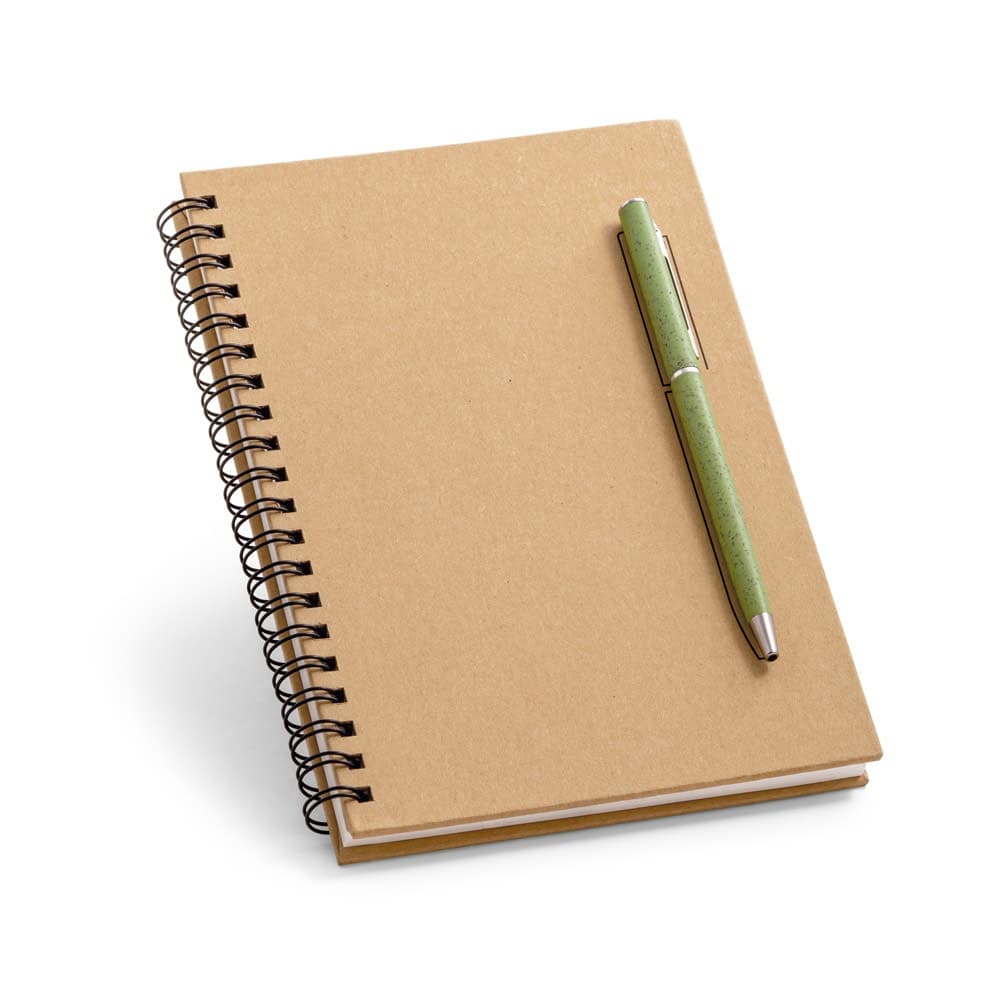 Caderno B6 de capa dura em papel kraft (120 g/m²), com paginas lisas - segunda imagem