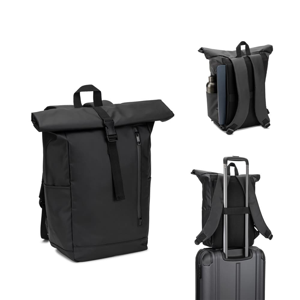 Mochila "Roll top" em Poliéster Reciclado 600D com Revestimento Resistente à Água 20L Personalizada