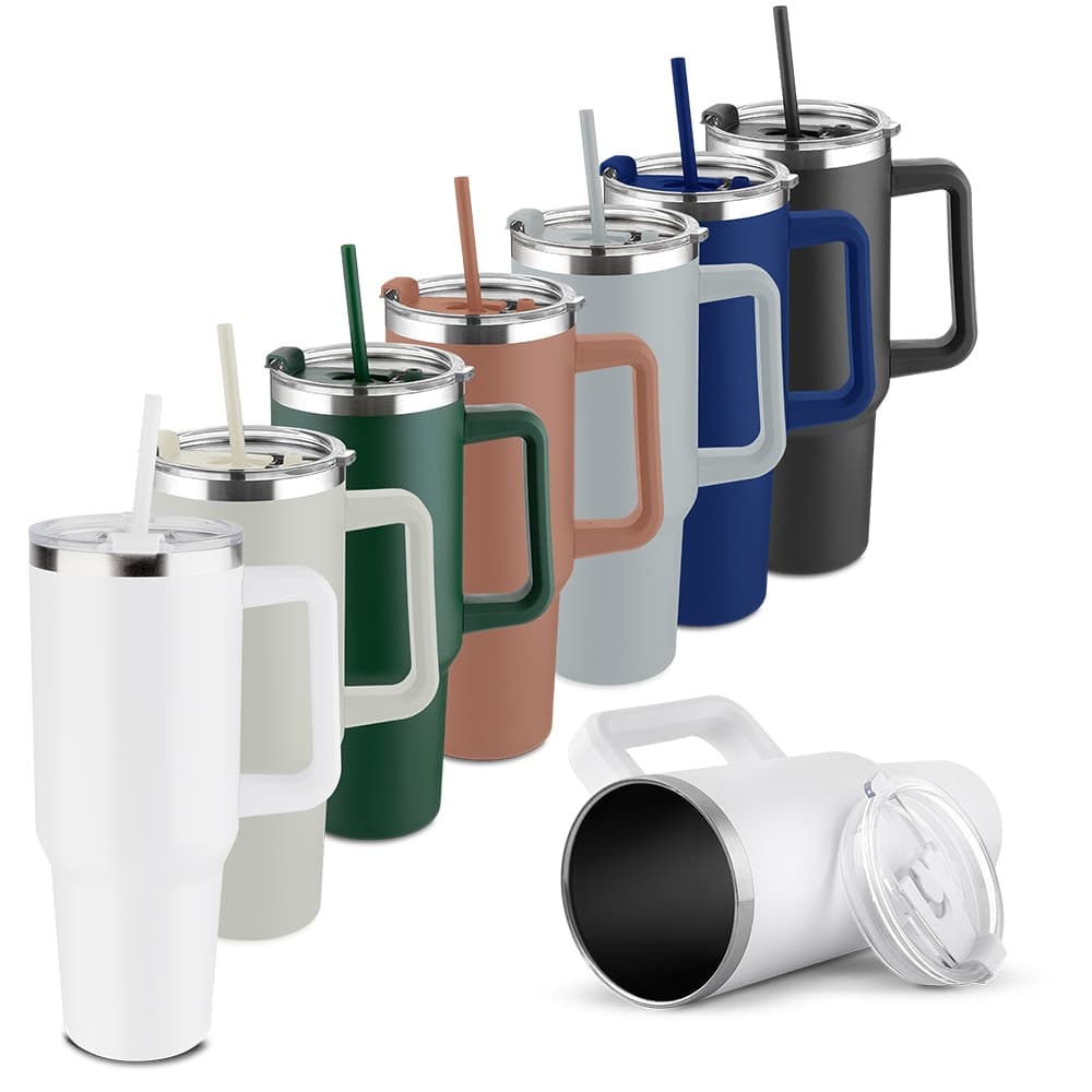 Caneca Térmica de Inox 1,3 L com Tampa e Canudo Personalizada