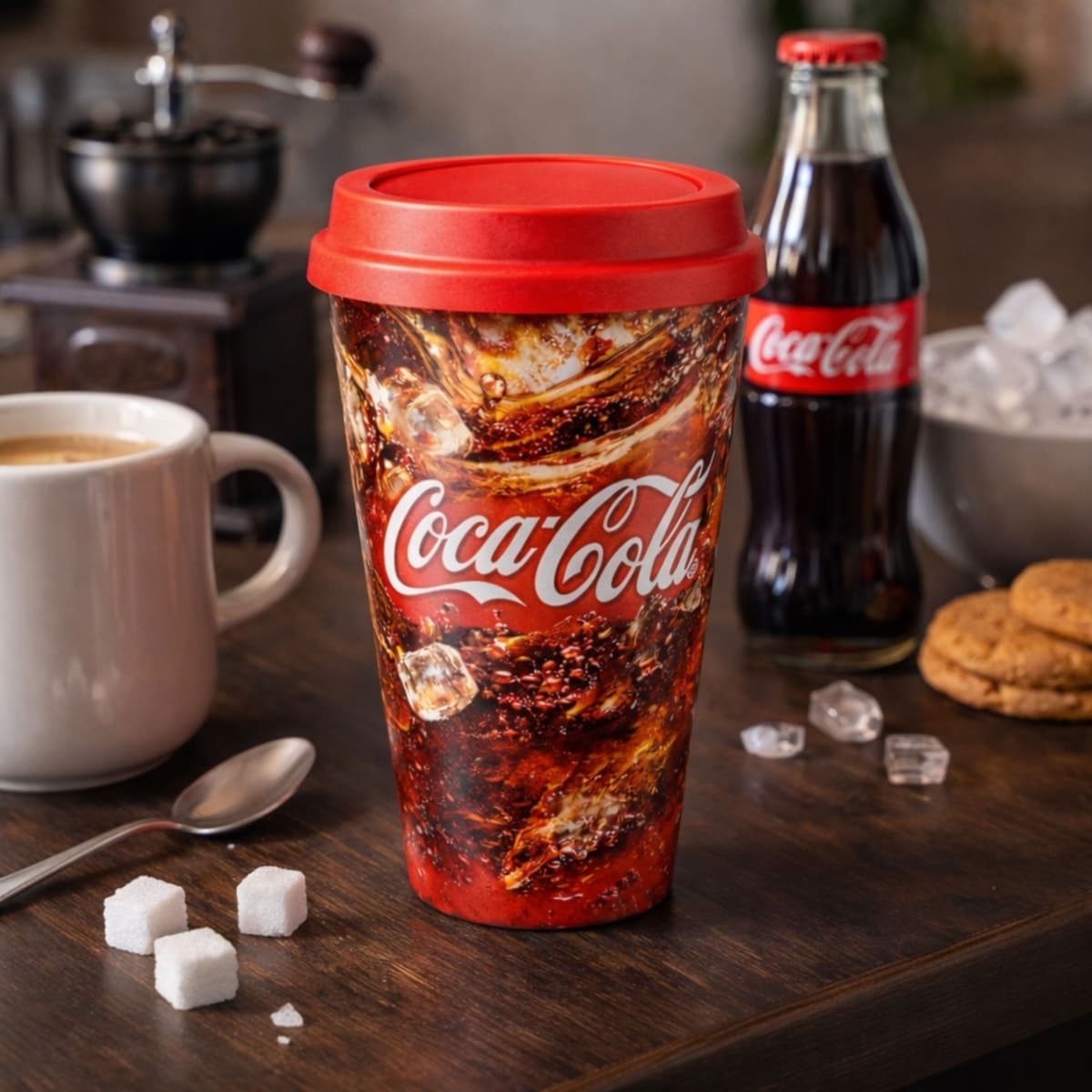Copo Plástico com Tampa de Café 450ml Personalizado - segunda imagem
