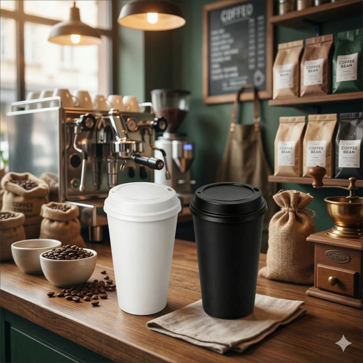 Copo Plástico com Tampa de Café 550ml Personalizado - segunda imagem