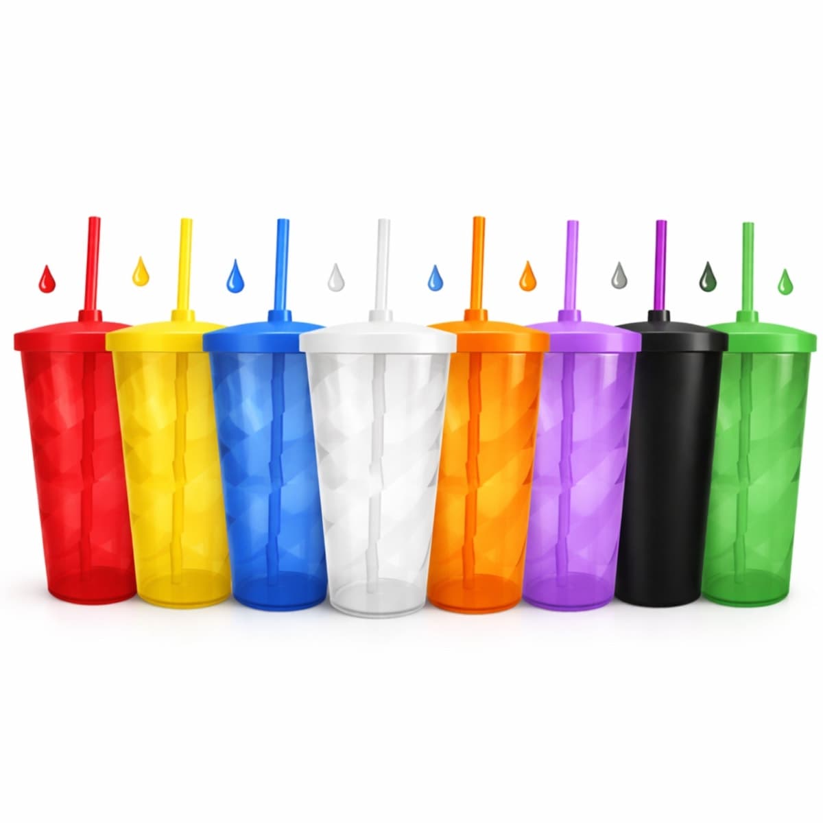 Copo Espiral com Tampa e Canudo 550ml Personalizado