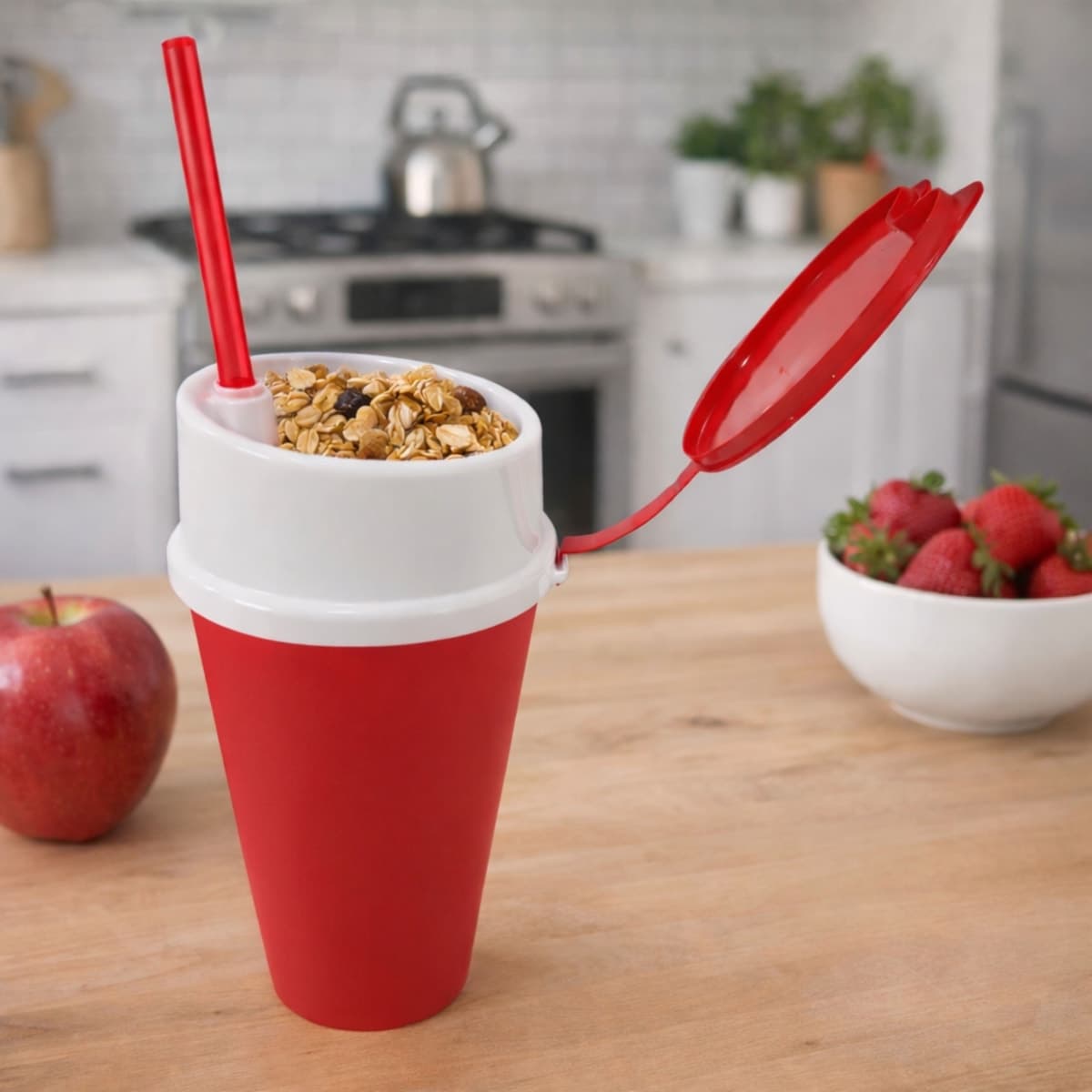 Copo Plástico com Tampa Porta Snacks 450ml Personalizado - segunda imagem