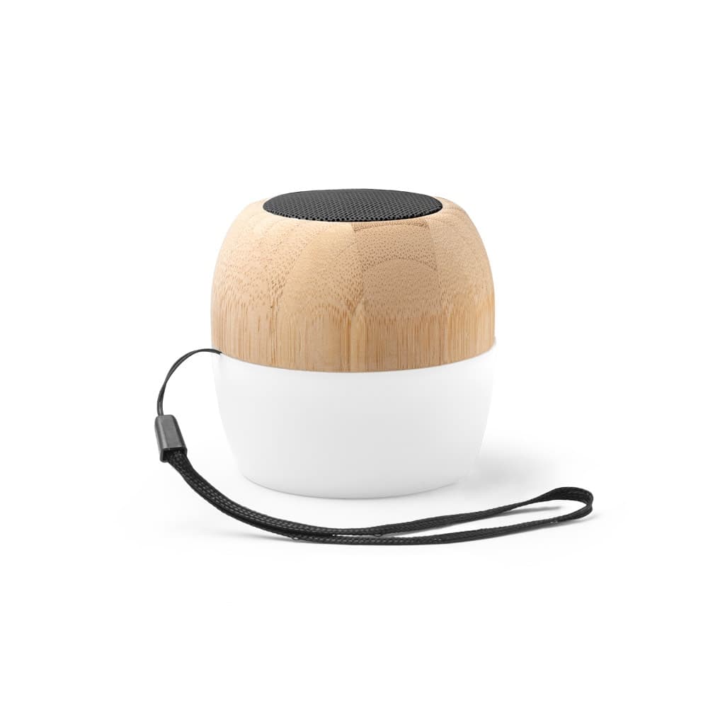 Caixa de Som Bluetooth de Bambu com Microfone Personalizada - segunda imagem